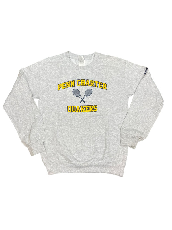 PENN CHARTER QUAKERS Crewneck Cotton Sweatshirt Jumper Size S GREY