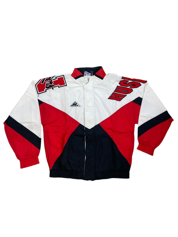 Vintage NEBRASKA CORNHUSKERS: 1990'S APEX ONE FULLZIP LIGHTWEIGHT JACKET Size S/M Red and white