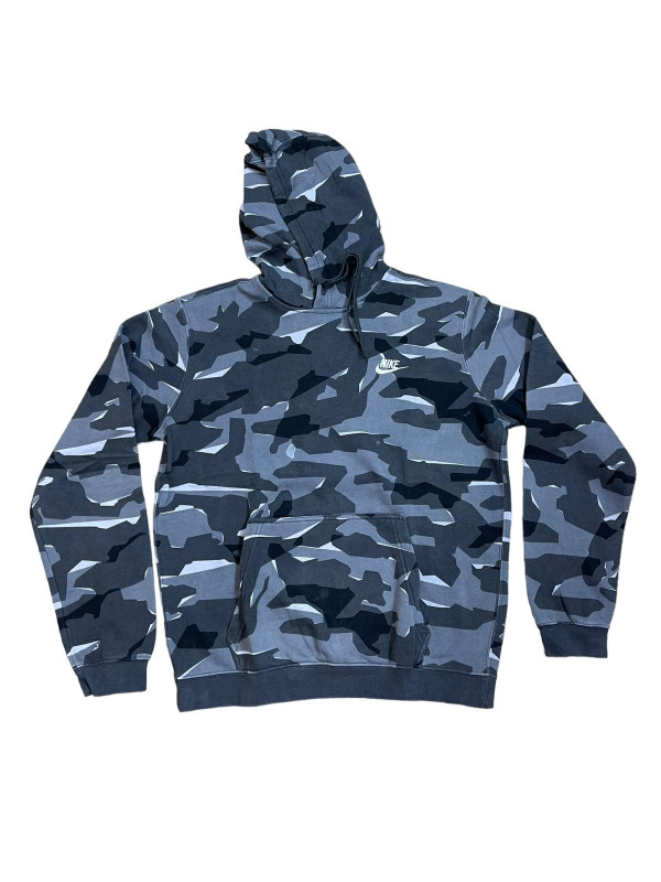 Nike Hoodie Mens LT Tall Gray Pullover Camouflage Hooded Performance Sportswear size medium