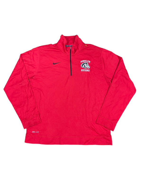 Nike DRI-FIT Track Jacket sweatshirt men's 1/4 zip Excellent condition Size Medium RED •