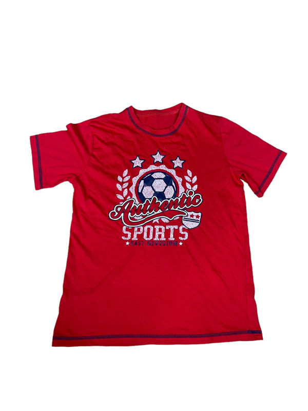 boys T-shirts 13-14 years Red Cotton Football Super Stars Short