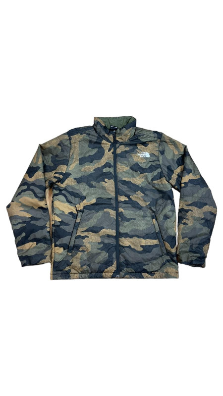 The North Face Men's Junction Insulated Jacket - Burnt Olive Green/Waxed Camo Print Size M