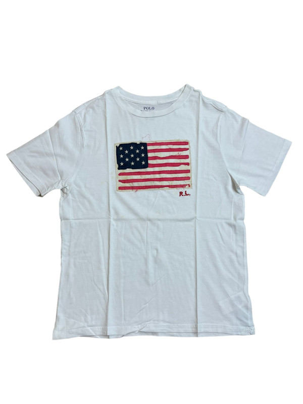 Polo Ralph Lauren Flag Logo T-Shirt Top by Polo Ralph Lauren Nothing beats a fresh tee Crew neck It's classic you Short sleeves Flag logo Regular fit Not too loose, not too tight