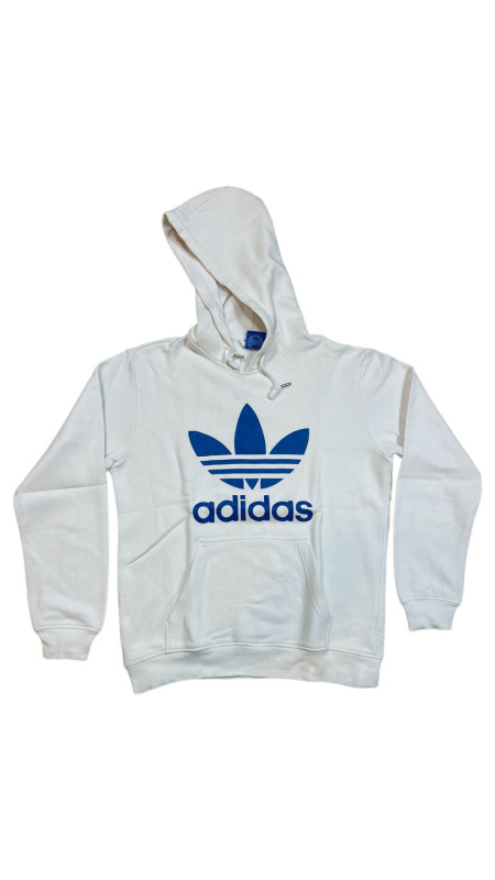 Vintage Adidas white hoodie size S Adidas Adicolor Classics Hoodie white and Beige size S Sweatshirt. Condition isPre-owned. WHITE O BLUE