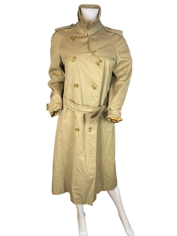 BURBERRY HONEY BEIGE LONG BELTED TRENCH COAT SIZE XL PLUS