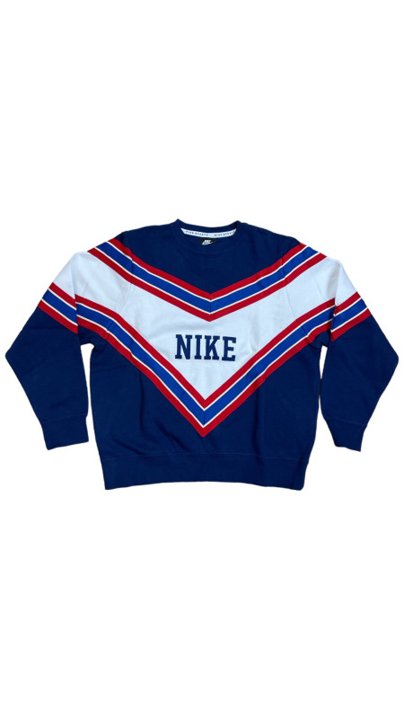 NIKE Sports Women's Fleece Sweatshirt Blue Red White Vintage Nike sweater, the most beautiful colors